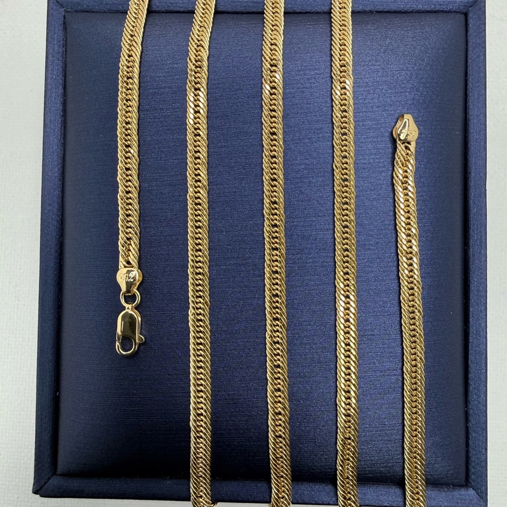 ❌SOLD❌ 18K Genuine Yellow Gold Double Curb Chain Necklace (Preowned)